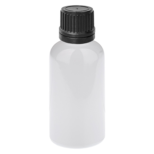 Flacon compte-gouttes 30 ml 1 mm noir Bouchon inviolable WhiteLine UT18/30