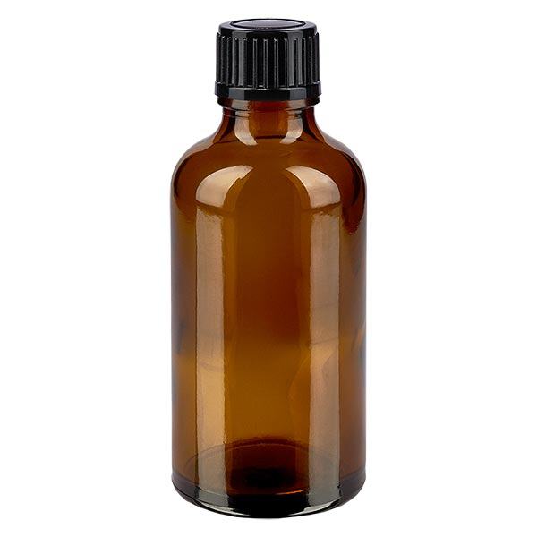 Flacon de pharmacie brun 50ml bouchon compte-gouttes 1mm noir Std Flacon de pharmacie brun 50ml bouchon compte-gouttes 1mm noir Std