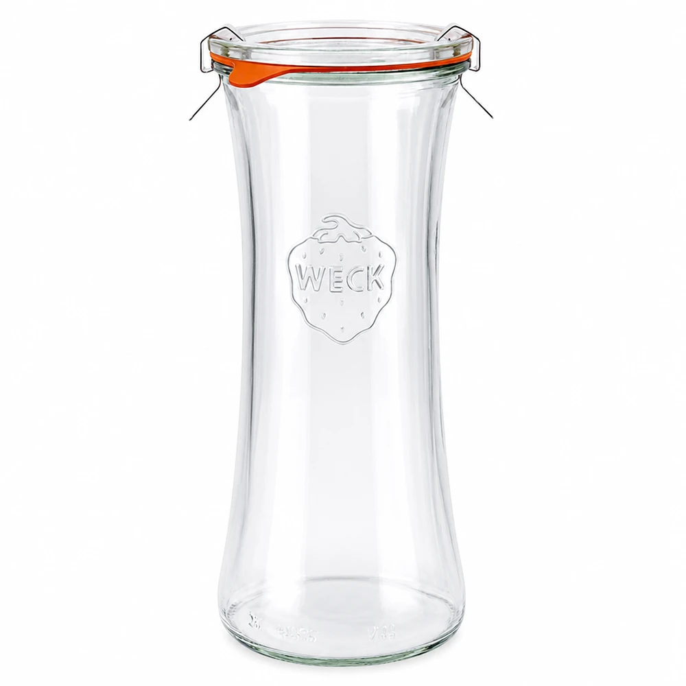 700ml bocal à gourmandises complet WECK RR80 WECK Pot à délicatesse 700ml RR80 avec couvercle en verre et anneau en caoutchouc, bocal vide pour la conservation et le stockage