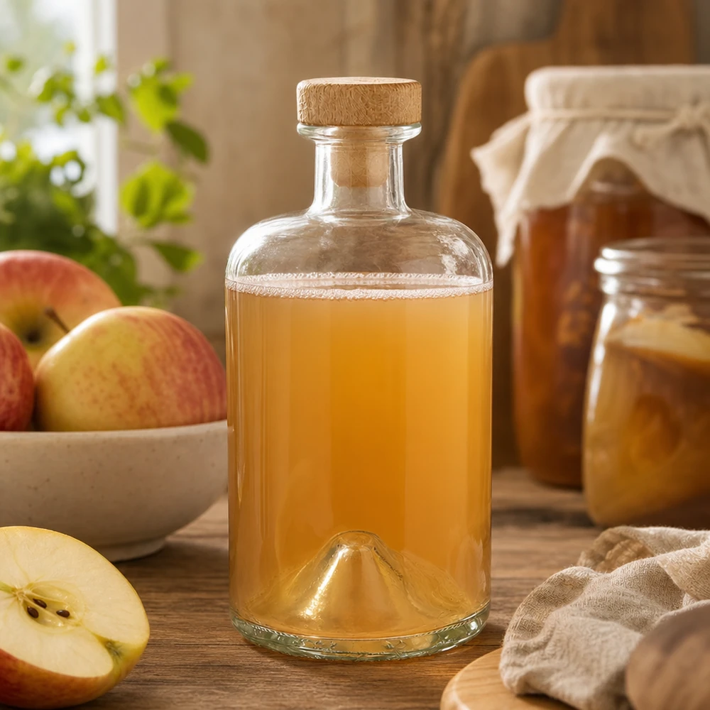 Flacon à pharmacie 500 ml « Sofia » avec bouchon en bois UNiTWIST®