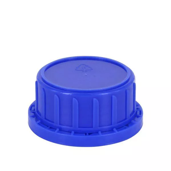 Bouchon à vis VR DIN 54 bleu avec joint conique, pour bouteilles à col large de 500ml et 1000ml (A