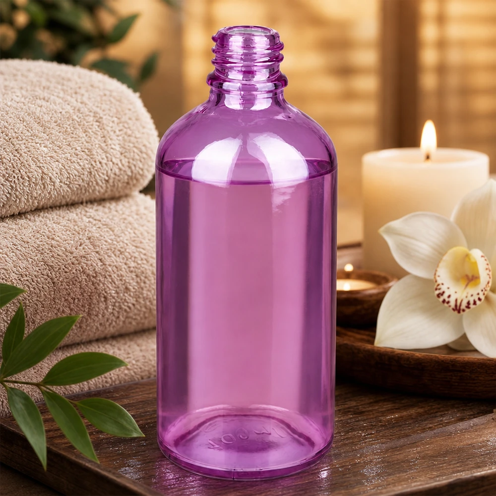 Bouteille à pharmacie de 100ml PurpleLine UT18/100 UNiTWIST Flacon en verre violet 100ml PurpleLine avec filetage UNiTWIST pour produits cosmétiques professionnels