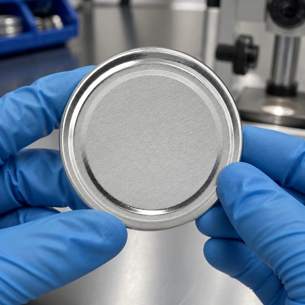 Couvercle BasicSeal 58 mm argenté (TO58) UNiTWIST Contrôle qualité des couvercles TO58 UniTwist BasicSeal argentés de 58 mm dans un environnement professionnel