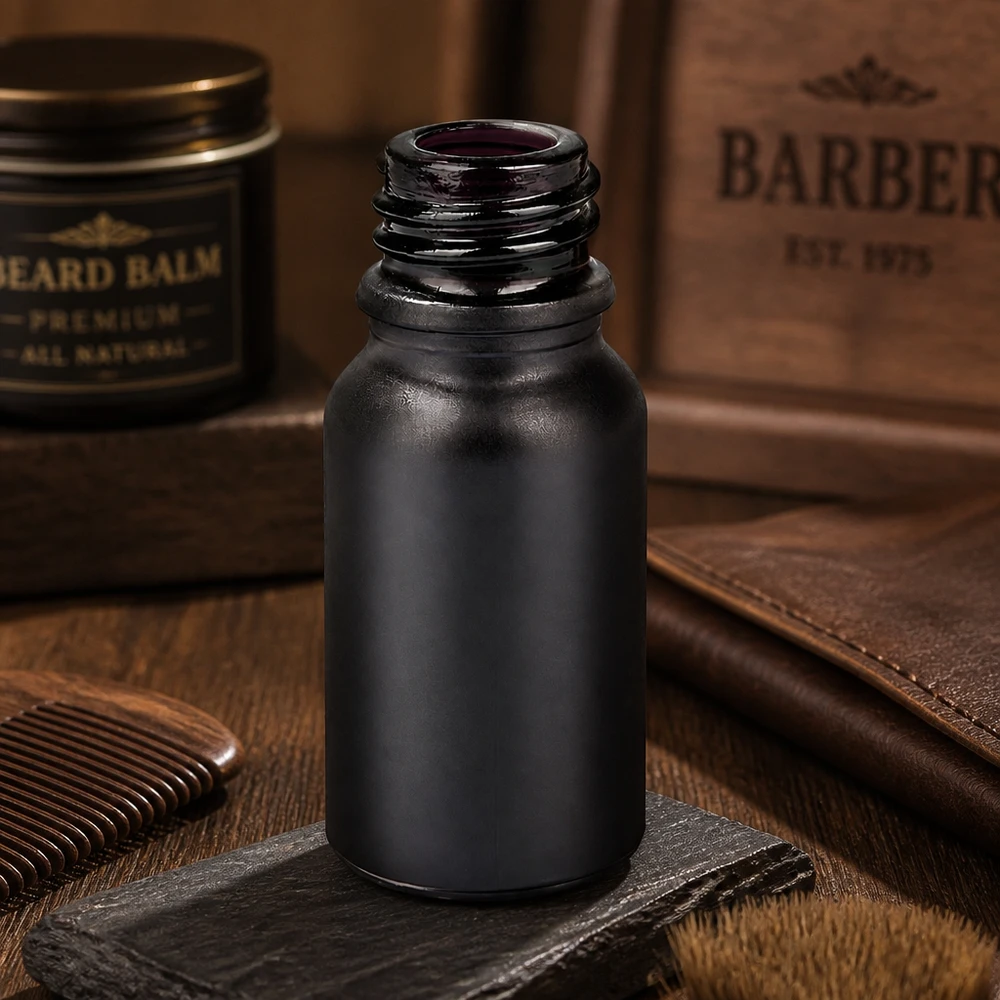 Bouteille de pharmacie robuste de 10 ml BlackLine UT18/10 UNiTWIST en matériau opaque