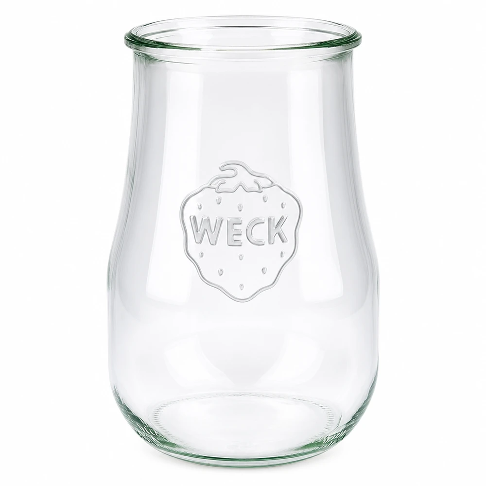 WECK Pot tulipe 1750ml RR100 Pot à conserves avec logo en relief transparent Pot à provisions pour la mise en conserve