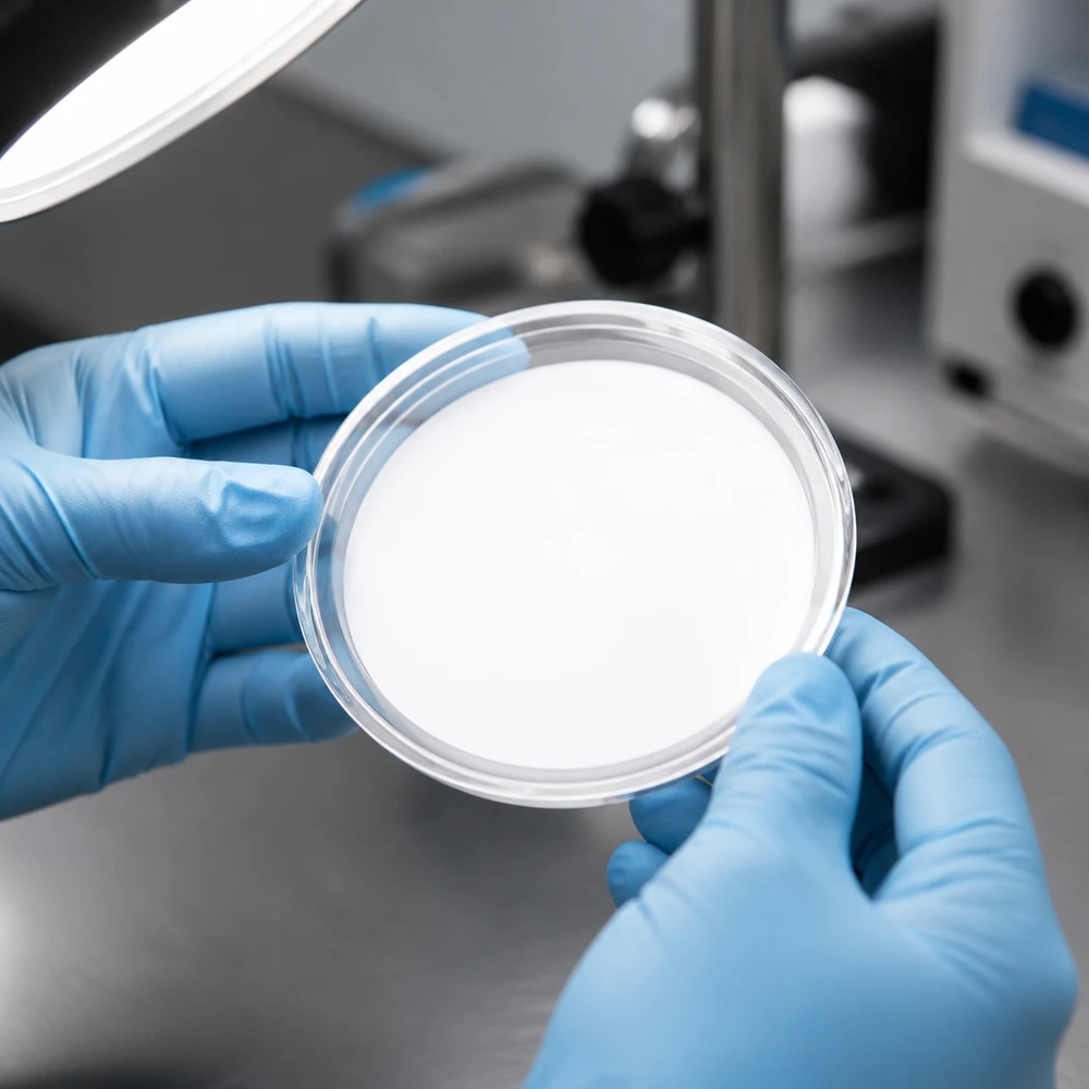 Mise en œuvre hygiénique des opercules à visser blancs TO70 de 70 mm « BasicSeal » avec des gants de protection