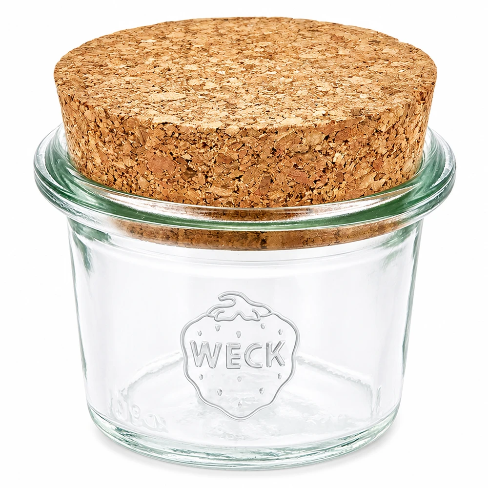 35ml WECK Pot renversé RR40 avec bouchon en liège naturel Petit bocal Conservation Condiments Confiture