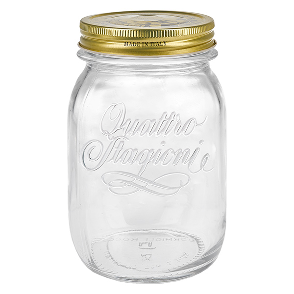 Verre rond 500ml « Quattro Stagioni » avec couvercle