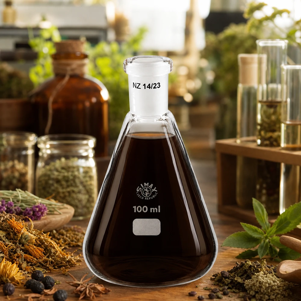Erlenmeyer 100 ml col étroit, verre borosilicate avec rodage normalisé 14/23 Erlenmeyer 100 ml col étroit, verre borosilicate avec rodage normalisé 14/23