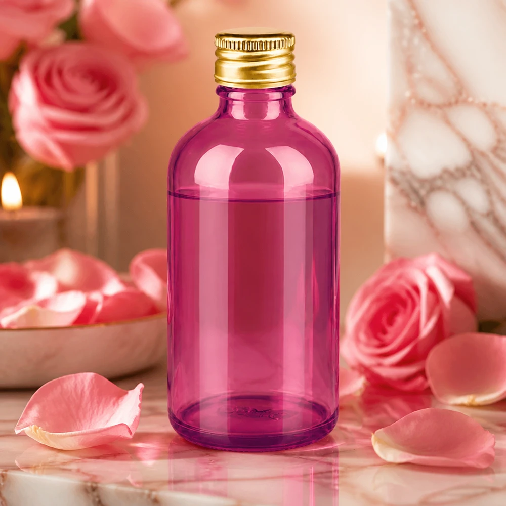 Flacon Premium 100ml en verre Purple avec bouchon standard pour les applications professionnelles