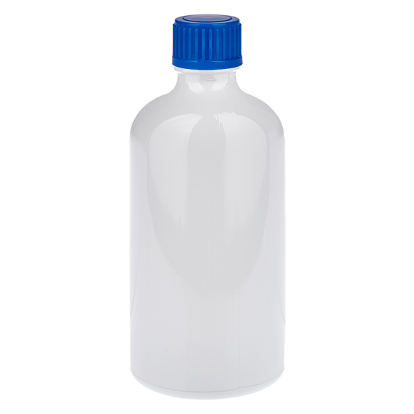 Bouteille de 100 ml, bouchon à vis bleu standard 11 mm WhiteLine UT18/100 Bouteille de 100 ml, bouchon à vis bleu standard 11 mm WhiteLine UT18/100