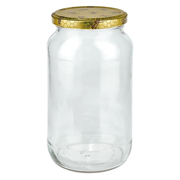 1062ml Verre rond avec couvercle BasicSeal nid d&#039;abeilles UNiTWIST