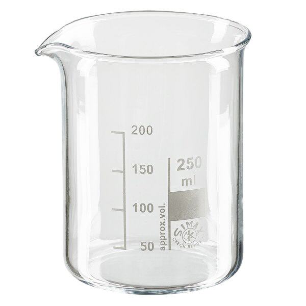 Bécher 250ml en verre borosilicate résistant à la chaleur (forme basse)