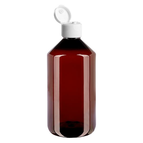 Flacon PET 750ml avec bouchon blanc à charnière