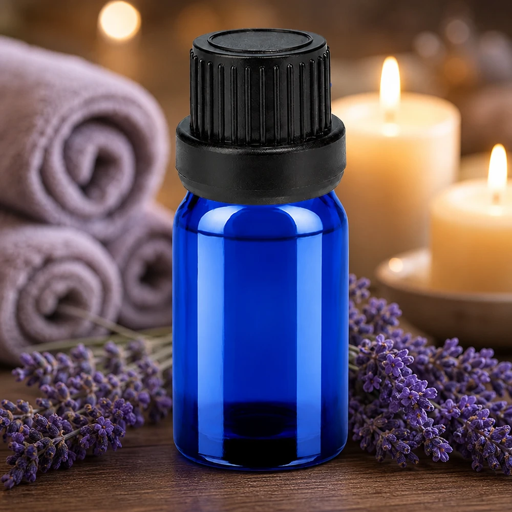 Flacon compte-goutte 5ml 2mm noir OV BlueLine UT18/5 Flacon compte-gouttes professionnel 5ml bleu avec ouverture 2mm idéal pour la cosmétique et la pharmacie