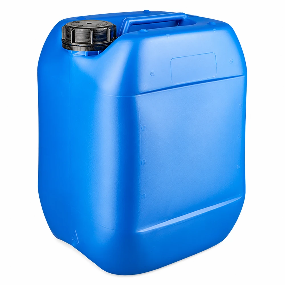 Bidon 10 litres bleu avec bouchon à vis OV Bidon en PEHD de 10 litres, bleu, avec bouchon d'origine étanche et poignée de transport intégrée
