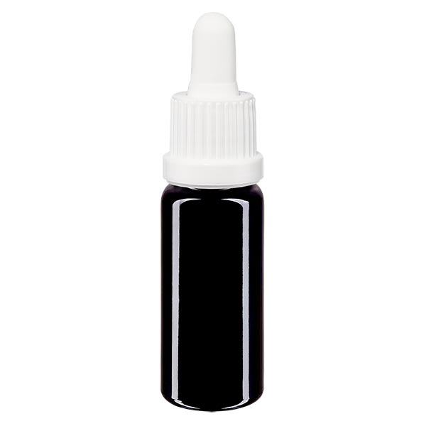 Bouteille de pharmacie viol. 10ml pipette blanche OV