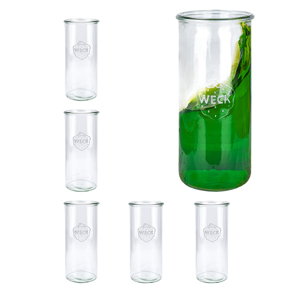 Lot de 6 pots Weck 1500 ml verre à pied rond Lot de 6 pots Weck 1500 ml verre à pied rond