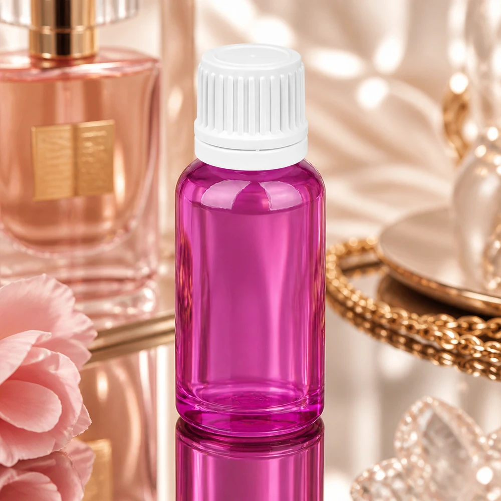 Flacon compte-gouttes 20ml 0,7mm blanc Originalité Bouchon à vis PurpleLine UT18/20 Flacon compte-gouttes violet de 20 ml avec bouchon blanc à l'épreuve des enfants pour une conservation en toute sécurité