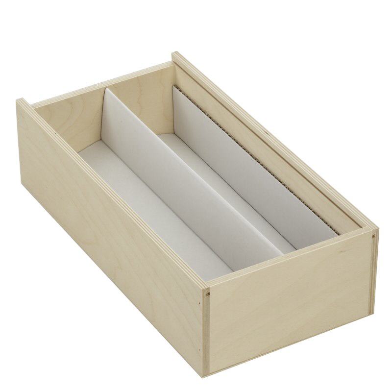 Boîte en bois + couvercle coulissant 36x18x10cm pour bouteilles (contreplaqué peuplier)