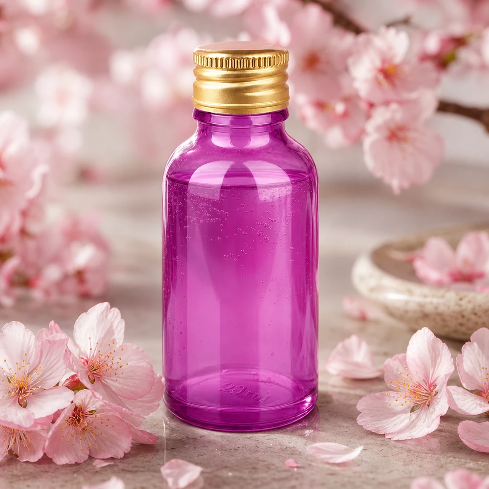 Flacon 30ml bouchon à visser 11mm alu-or standard PurpleLine. UT18/30 Flacon de 30 ml UT18/30 avec système de fermeture hermétique pour un transport sûr des substances actives liquides