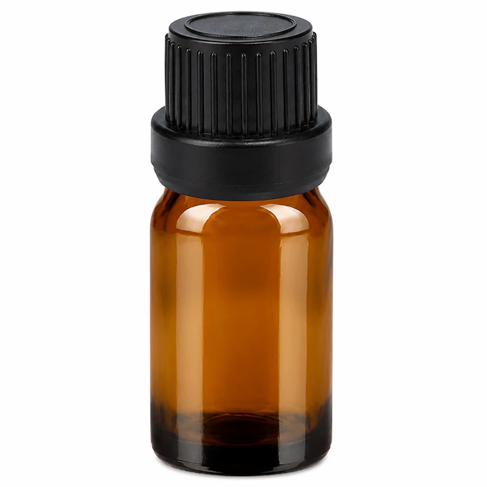 Flacon compte-goutte 5ml 2mm noir OV BrownLine UT18/5 Flacon compte-gouttes 5ml brun avec bouchon noir pour huiles essentielles et essences
