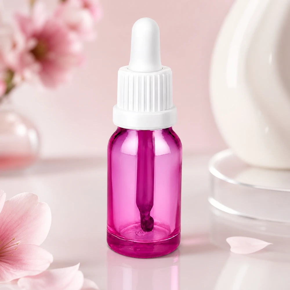 Flacon pipette 10ml blanc originalité bouchon à vis PurpleLine UT18/10 Bouteille à pipette pratique de 10 ml en violet pour les mélanges aromathérapeutiques