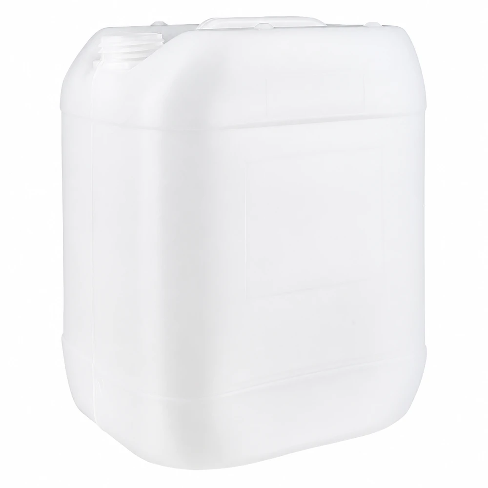 Bidon transparent vide de 20 litres, sans couvercle, avec poignée ergonomique et bouchon à vis