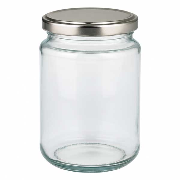 382ml Verre rond avec couvercle BasicSeal argent UNiTWIST