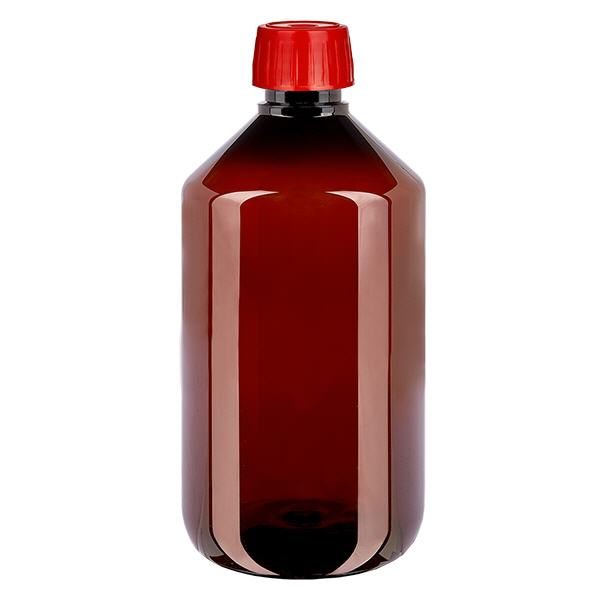 Bouteille PET 500ml avec bouchon de dégazage rouge