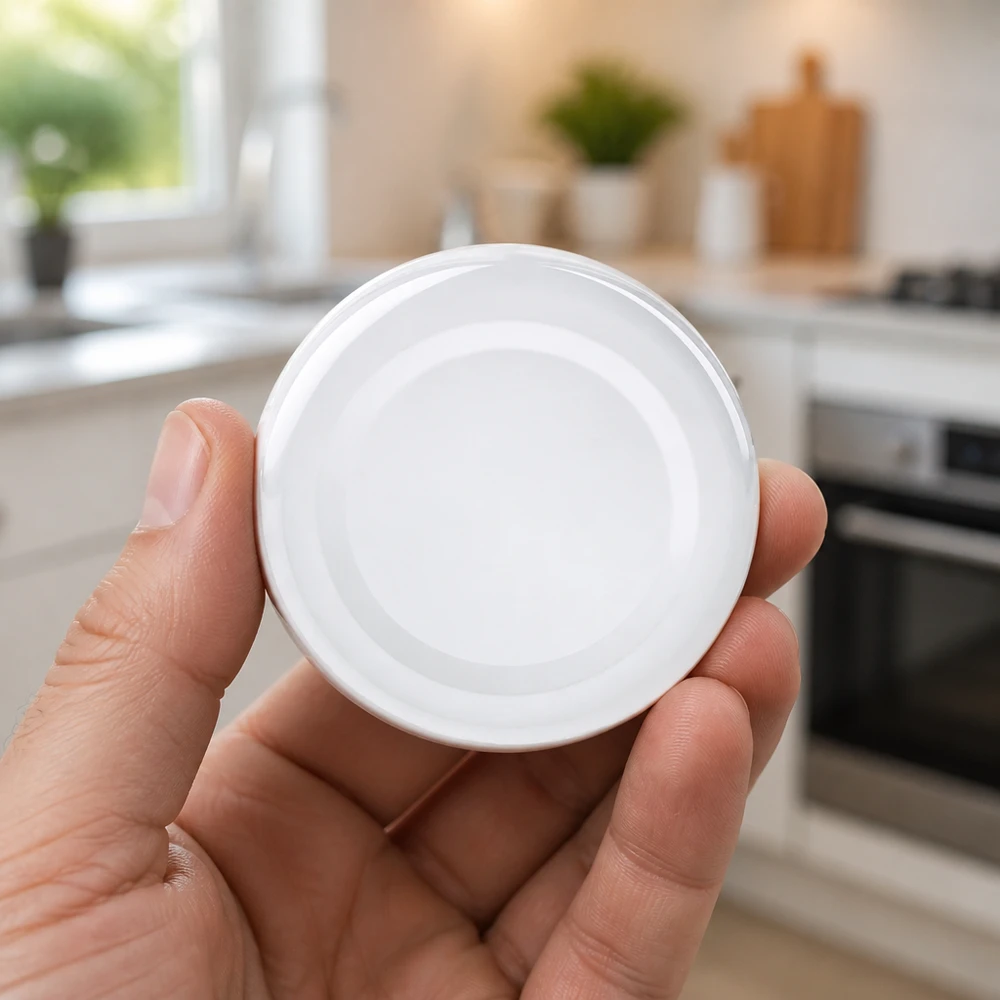 Couvercle métallique BasicSeal TO43 blanc, diamètre 43 mm, UniTwist Cuisine