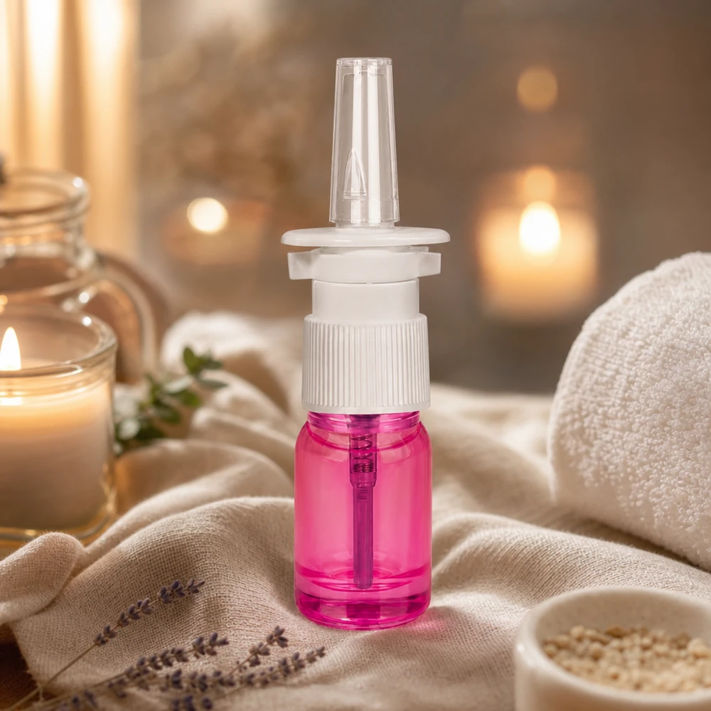 Vaporisateur nasal 5ml blanc/transparent standard PurpleLine UT18/5 Système de flacon de spray nasal de 5 ml avec mécanisme de pulvérisation précis pour les applications thérapeutiques