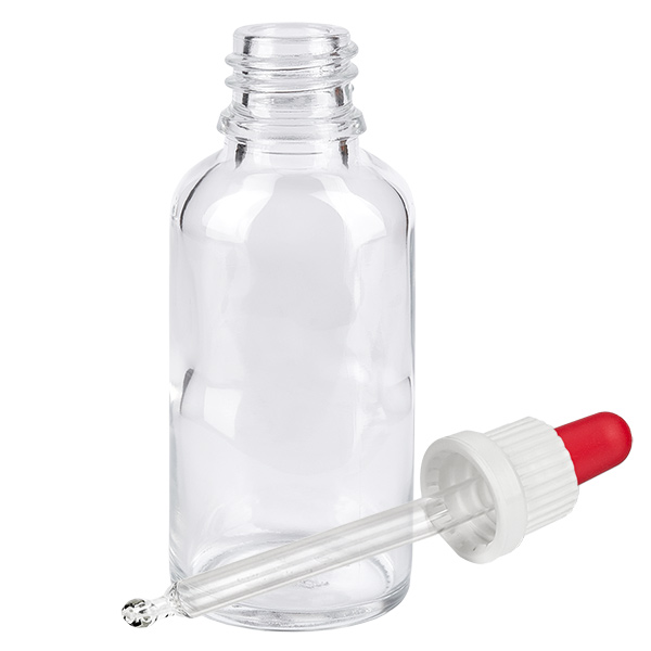 Flacon à pipette 50ml blanc/rouge OV ClearL. UT18/50 Flacon à pipette 50ml blanc/rouge OV ClearL. UT18/50