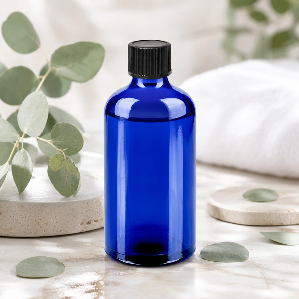 100ml compte-gouttes. 1mm noir STD BlueLine UT18/100 Bouteille en verre bleu de haute qualité de 100 ml avec un compte-gouttes précis de 1 mm pour un dosage optimal de la substance active