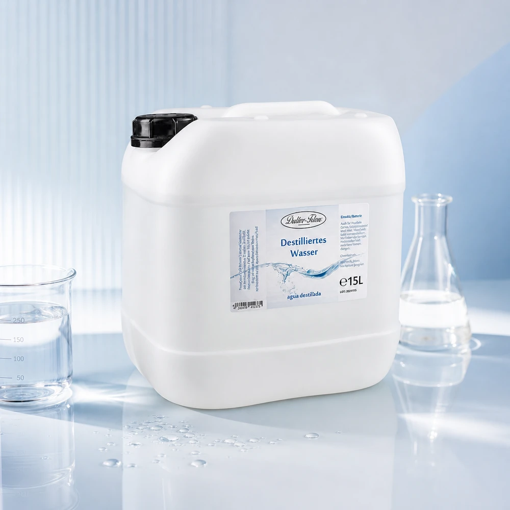 Eau distillée Doktor Klaus - Aqua dest 15 litres en jerrican premium teinte naturelle Eau distillée Doktor Klaus - Aqua dest 15 litres en jerrican premium teinte naturelle