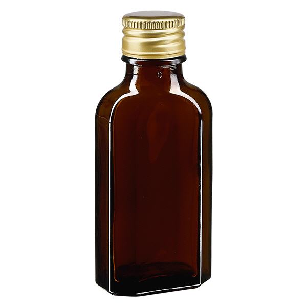 50 ml Meplat marron avec bouchon alu or PP22