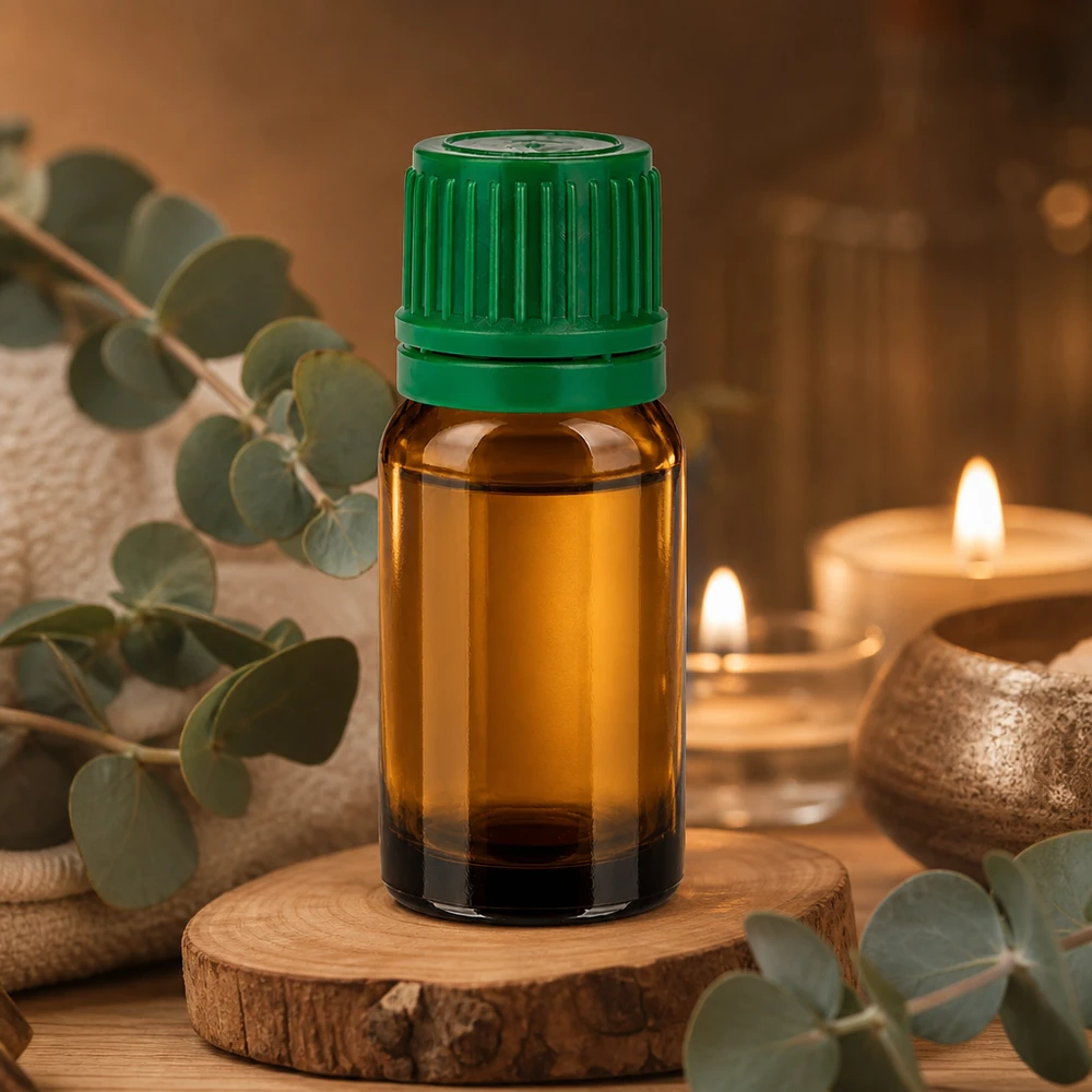 Flacon 10ml 11mm SV vert OV BrownLine UT18/10 Bouteille en verre brun de 10 ml avec bouchon vert à l'épreuve des enfants pour conserver les essences en toute sécurité
