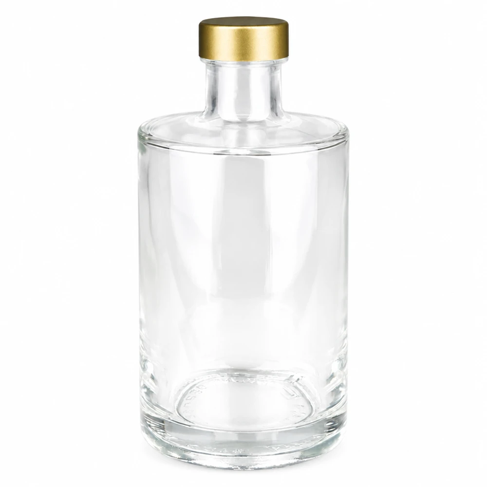 Bouteille en verre 375 ml « Sam » + bouchon à vis doré UNiTWIST® Bouteille en verre Sam de 375ml avec bouchon à vis transparent doré UNiTWIST vide Photo produit
