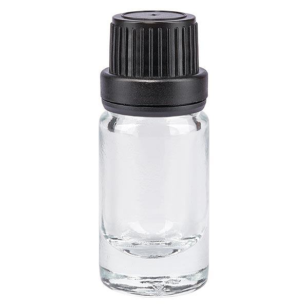 Flacon de pharmacie transparent 5ml bouchon à vis noir étanche bouchon original Flacon de pharmacie transparent 5ml bouchon à vis noir étanche bouchon original
