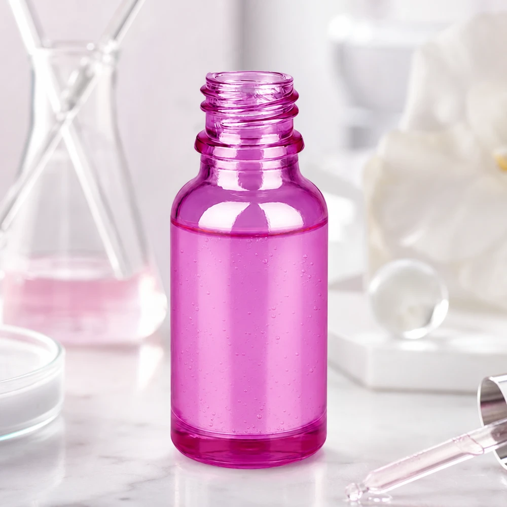 Bouteille à pharmacie de 20ml PurpleLine UT18/20 UNiTWIST Bouteille en verre violet 20ml PurpleLine avec filetage précis UT18/20 idéale pour la cosmétique et la pharmacie
