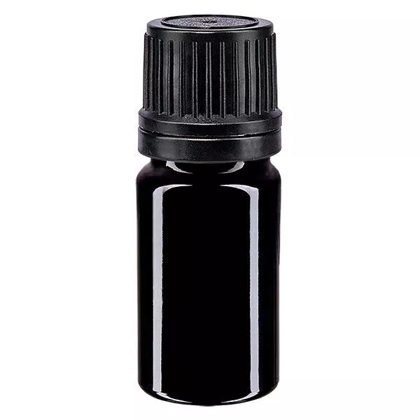 Flacon à pharmacie violet 5ml vissable noir bague de coulée fermeture inviolable Flacon à pharmacie violet 5ml vissable noir bague de coulée fermeture inviolable