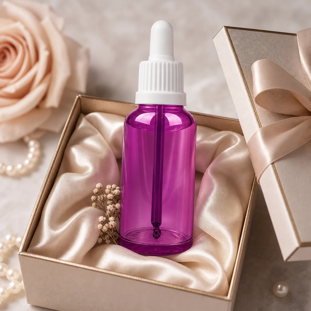 Flacon pipette 50ml blanc originalité bouchon à vis PurpleLine UT18/50 Flacon à pipette pratique de 50 ml pour les cosmétiques DIY et les produits de soin à mélanger soi-même