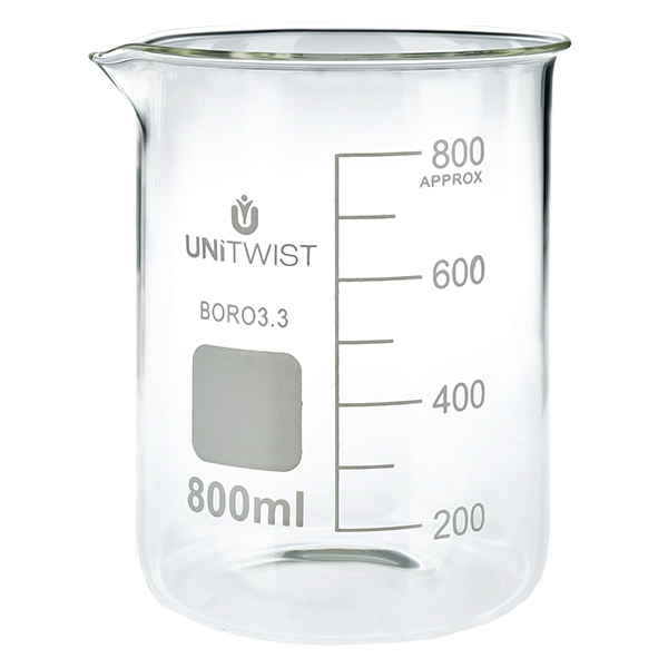 Bécher 800ml borosilicate, forme basse UNiTWIST Bécher 800ml borosilicate, forme basse UNiTWIST