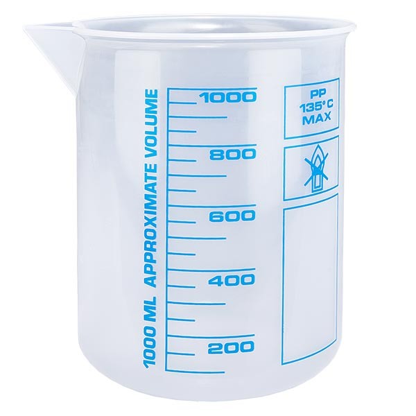Verre mesureur en PP 1000 ml Verre mesureur en PP 1000 ml