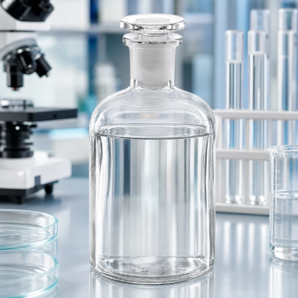 Flacon pharmaceutique 250 ml col étroit en verre clair + bouchon Bouteille à épaulement arrondi, en verre, 250 ml, transparente, à col étroit, avec bouchon, pour distillats et essences