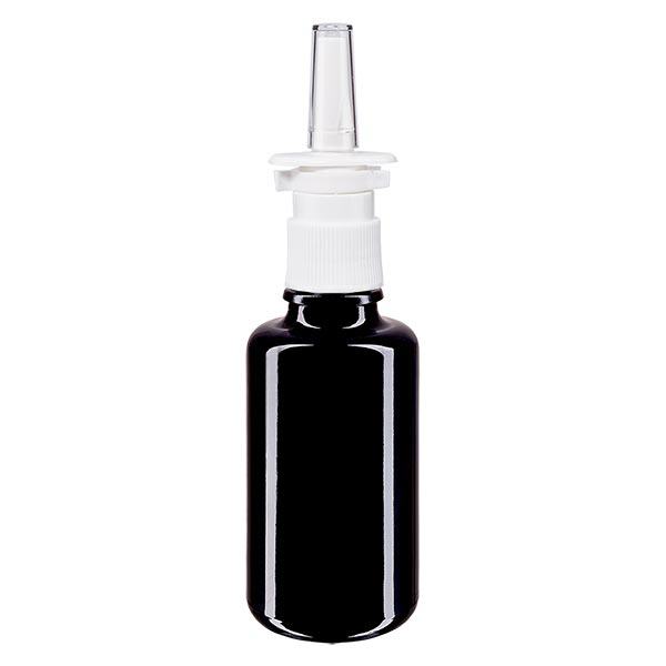 Bouteille de pharmacie violette 30ml vaporisateur nasal blanc standard Bouteille de pharmacie violette 30ml vaporisateur nasal blanc standard
