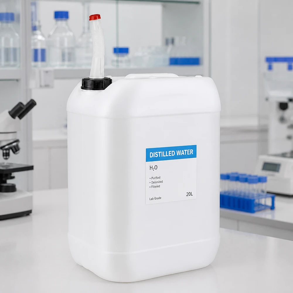 Bidon 25 litres avec tuyau d'écoulement Flex Grand bidon industriel blanc muni d'un bouchon à vis noir et d'un bec verseur flexible