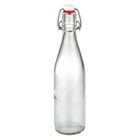 Bouteille en verre de 500 ml + bouchon mécanique PVC UNiTWIST Bouteille en verre de 500ml avec bouchon à étrier PVC transparent vide Bouteille de boisson à remplir
