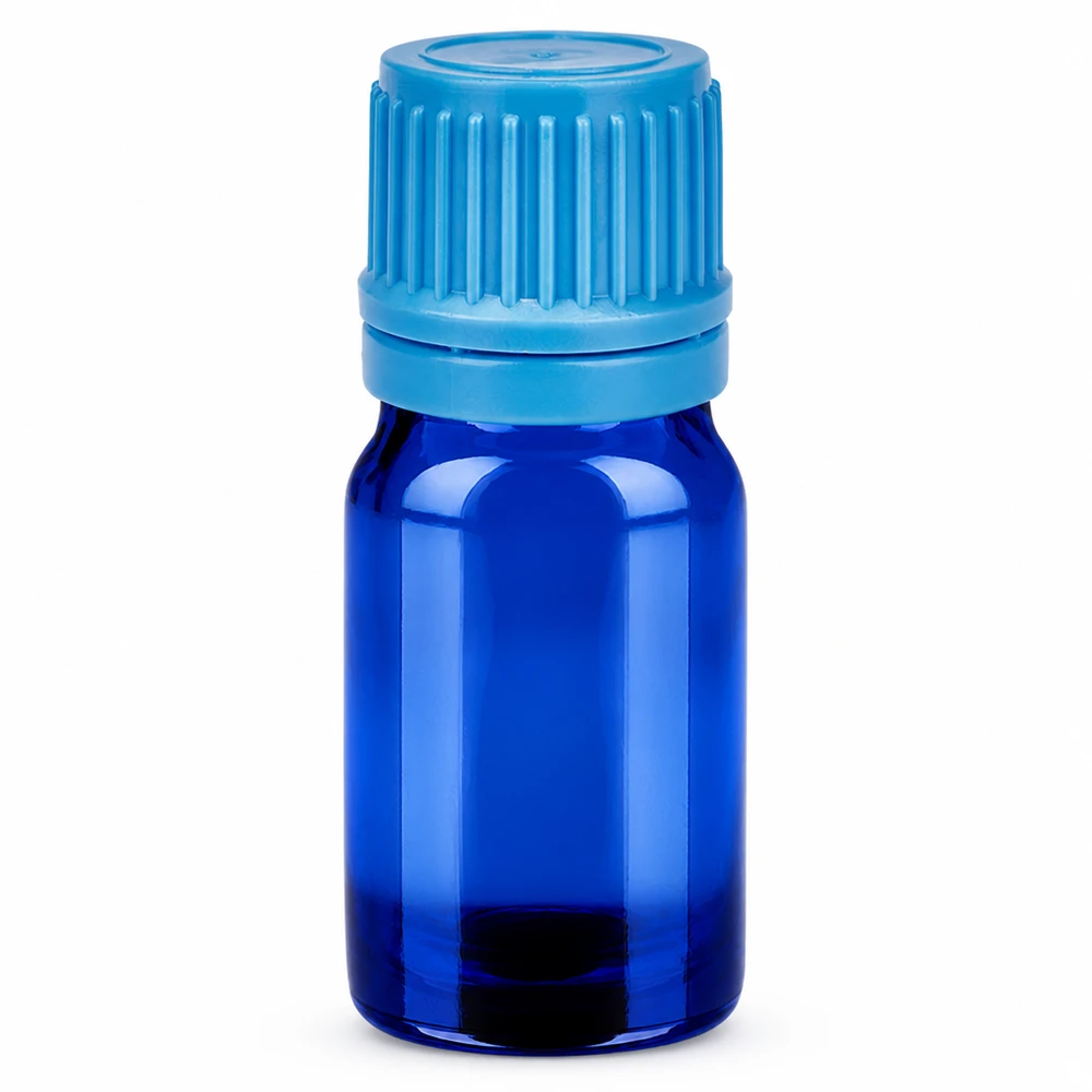 Flacon 5ml 11mm SV bleu OV BlueLine UT18/5 Flacon compact BlueLine de 5ml en verre bleu de haute qualité avec bouchon compte-gouttes