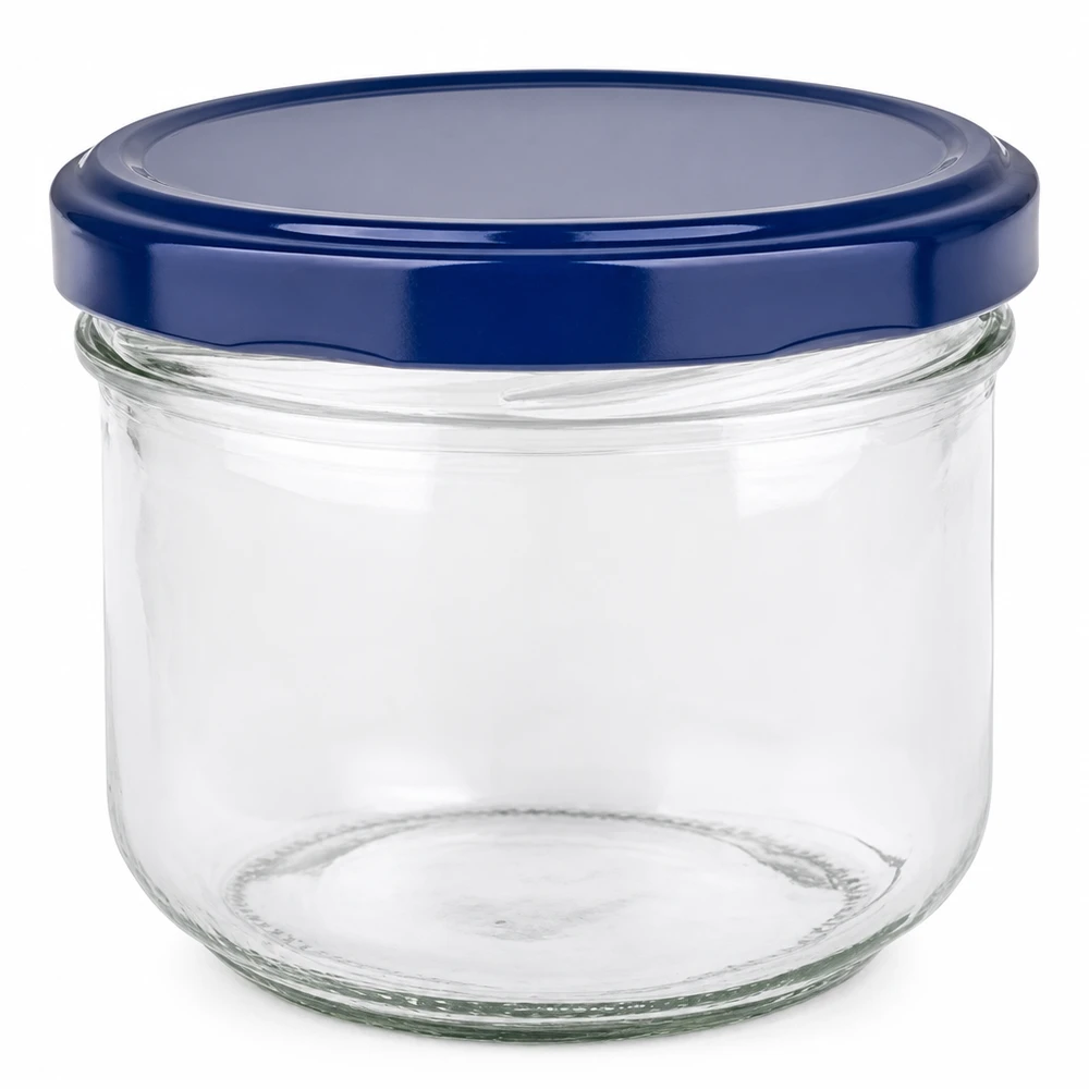 260ml bocal avec couvercle bleu BasicSeal UNiTWIST - bocal vide en verre clair avec fermeture Twist-off